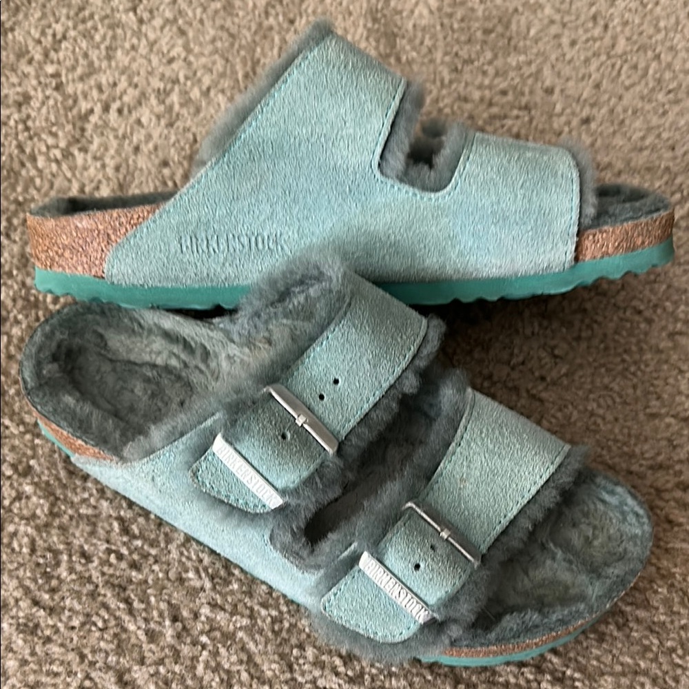 Birkenstock Blue Suede Sandals